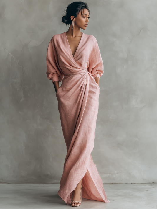 SOFI PURE ELEGANCE V-NECK DRESS