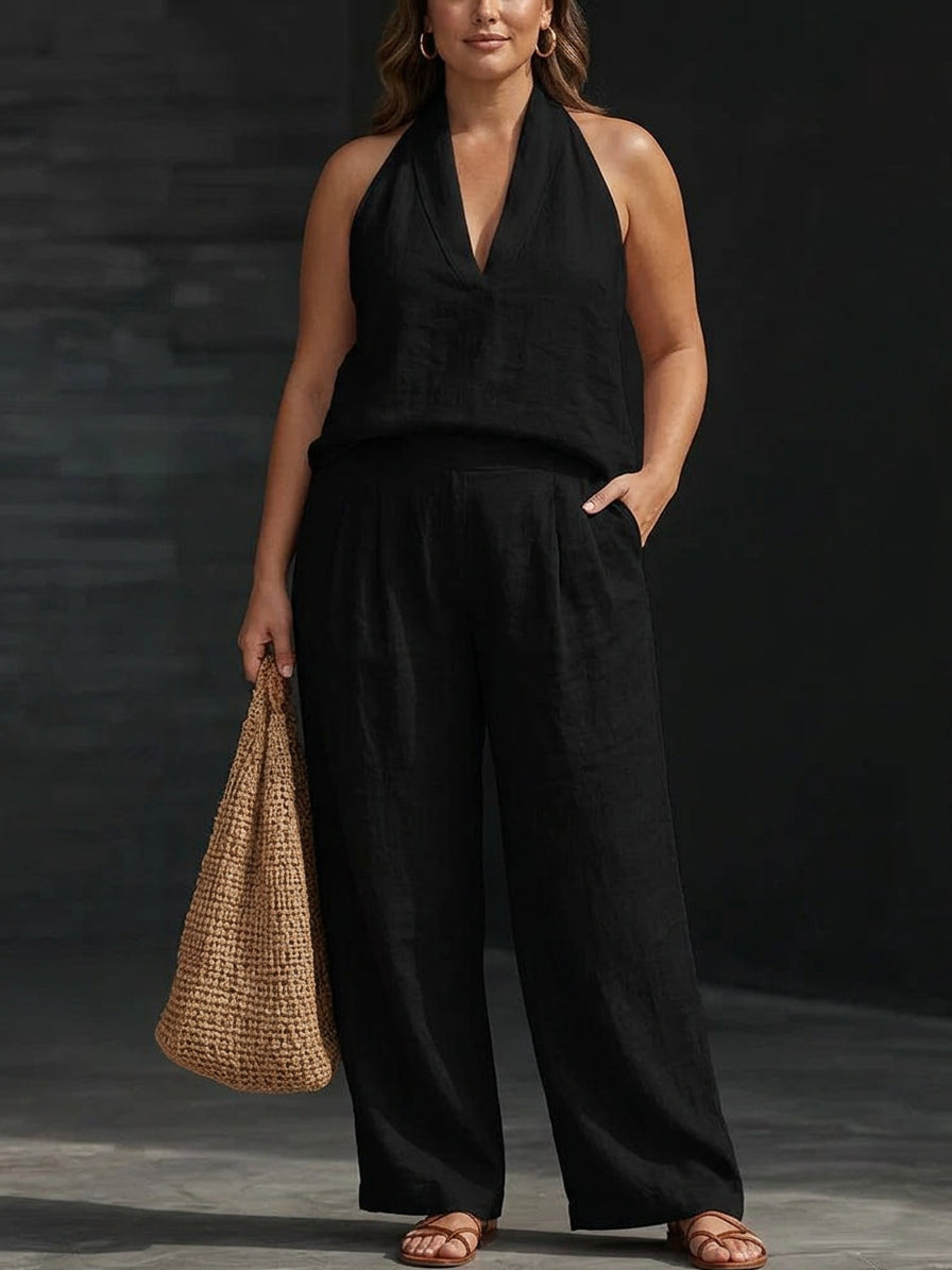 Zoë — Ensemble Sans Manches & Pantalon Large