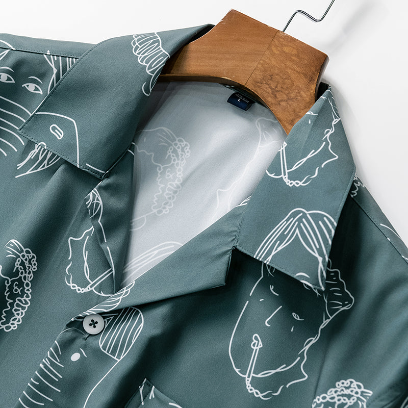 OLVISS| CHEMISE ÉTÉ CUBAINE POUR LES HOMMES