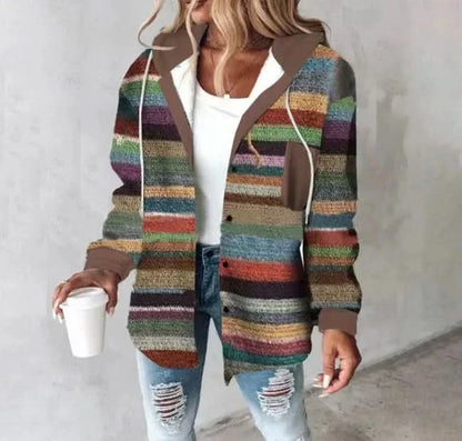 HIGHLAND PLAID HOODED COAT
